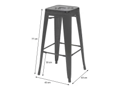 MCW-A73 Taburete de bar de metal (set de 4), negro