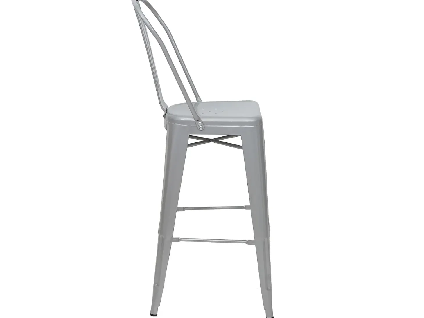 MCW-A73 Taburete de bar de metal (set de 4), gris