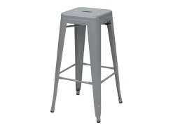 MCW-A73 Taburete de bar de metal (set de 4), gris