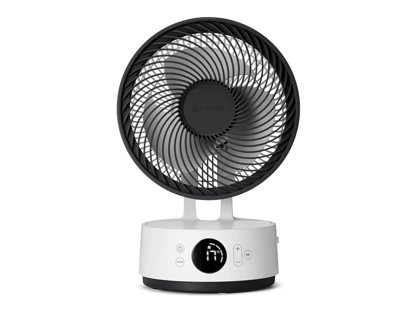MeacoFan Sefte® 8": ventilador portátil con batería reemplazable, interior/exterior, silencioso, 12 velocidades, modo ECO, compacto, blanco