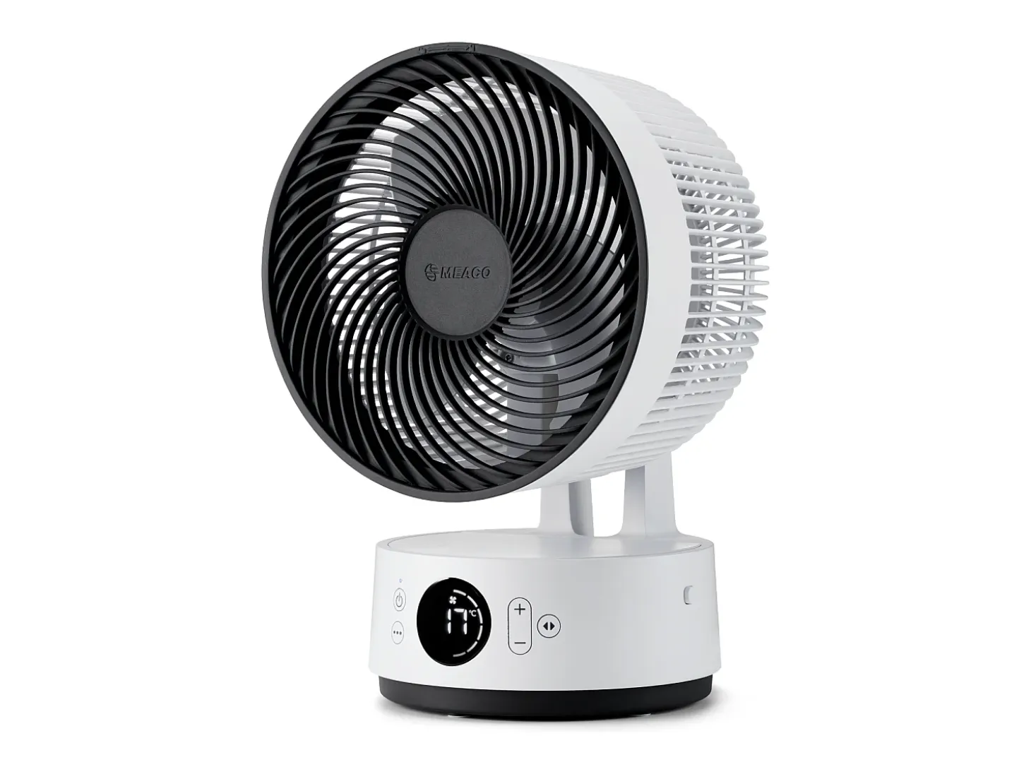 MeacoFan Sefte® 8": ventilador portátil con batería reemplazable, interior/exterior, silencioso, 12 velocidades, modo ECO, compacto, blanco