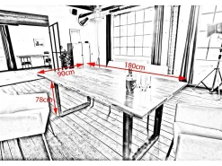 Mesa - Madera Madera - 180 x 90 cm - LORE