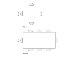 Mesa acabado gris cemento, plegable extensible 90×90- 180×90 cm - LIPARI