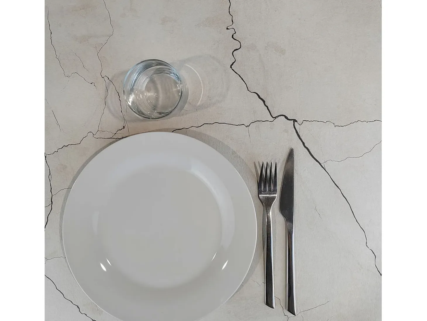 Mesa alta 60 x 60 cm - modelo Roma mármol blanco luna