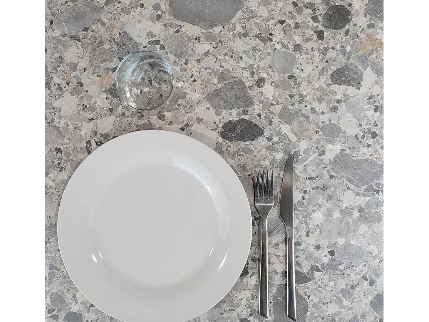 Mesa alta 60 x 60 cm - modelo Dina terrazzo cepp