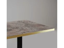 Mesa alta 60 x 60 cm - modelo Milan caldeira con cantos de latón