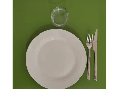 Mesa alta 60 x 60 cm - modelo Bazila cantos madera verde