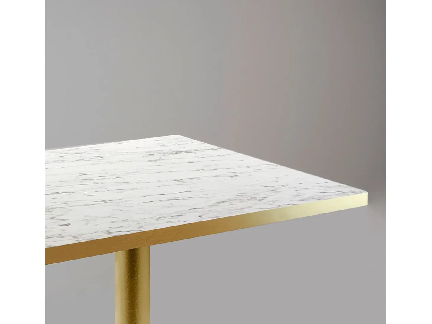 Mesa alta 60 x 60 cm Rome bistro mármol veteado