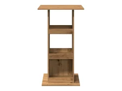 Mesa alta bar con almacenaje madera roble artisian 60x60x102 cm