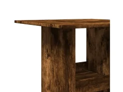 Mesa alta bar con almacenaje madera roble ahumado 60x60x102 cm