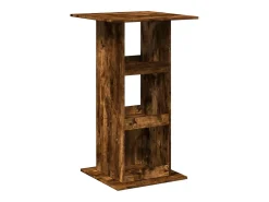 Mesa alta bar con almacenaje madera roble ahumado 60x60x102 cm