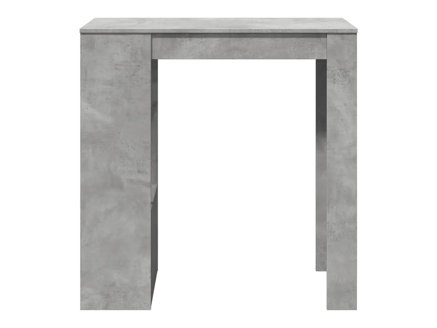 Mesa alta bar con estantes madera gris hormigón 102x50x103,5cm