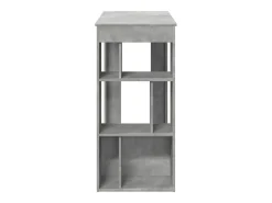 Mesa alta bar con estantes madera gris hormigón 102x50x103,5cm