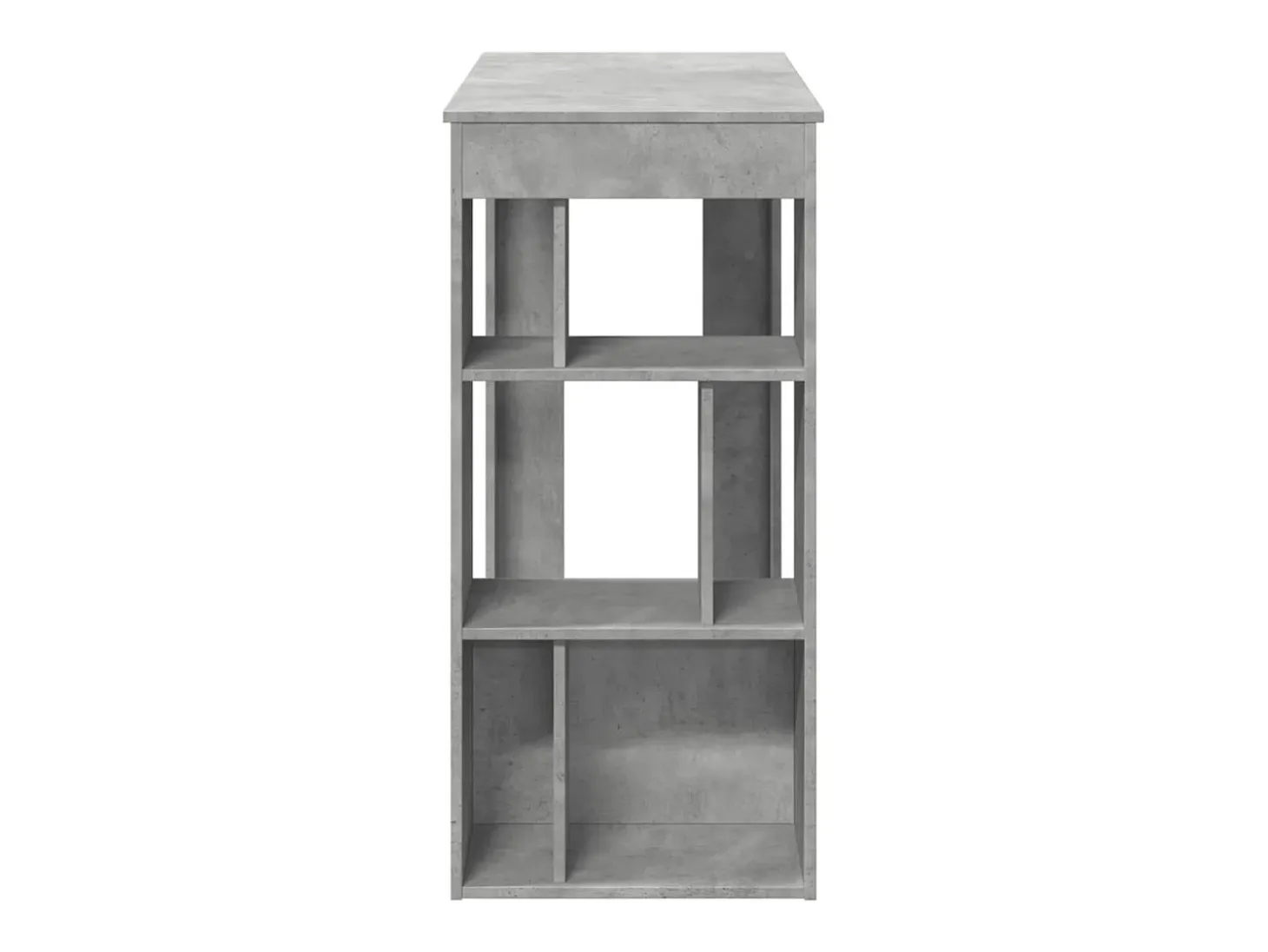 Mesa alta bar con estantes madera gris hormigón 102x50x103,5cm
