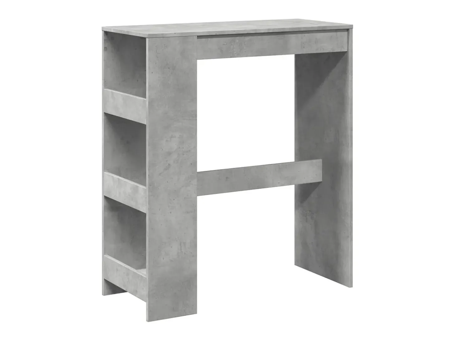 Mesa alta bar con estantes madera gris hormigón 90x40x103,5 cm