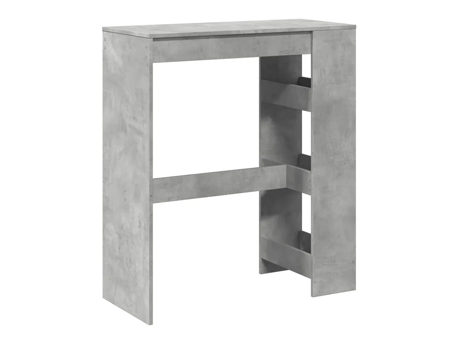Mesa alta bar con estantes madera gris hormigón 90x40x103,5 cm