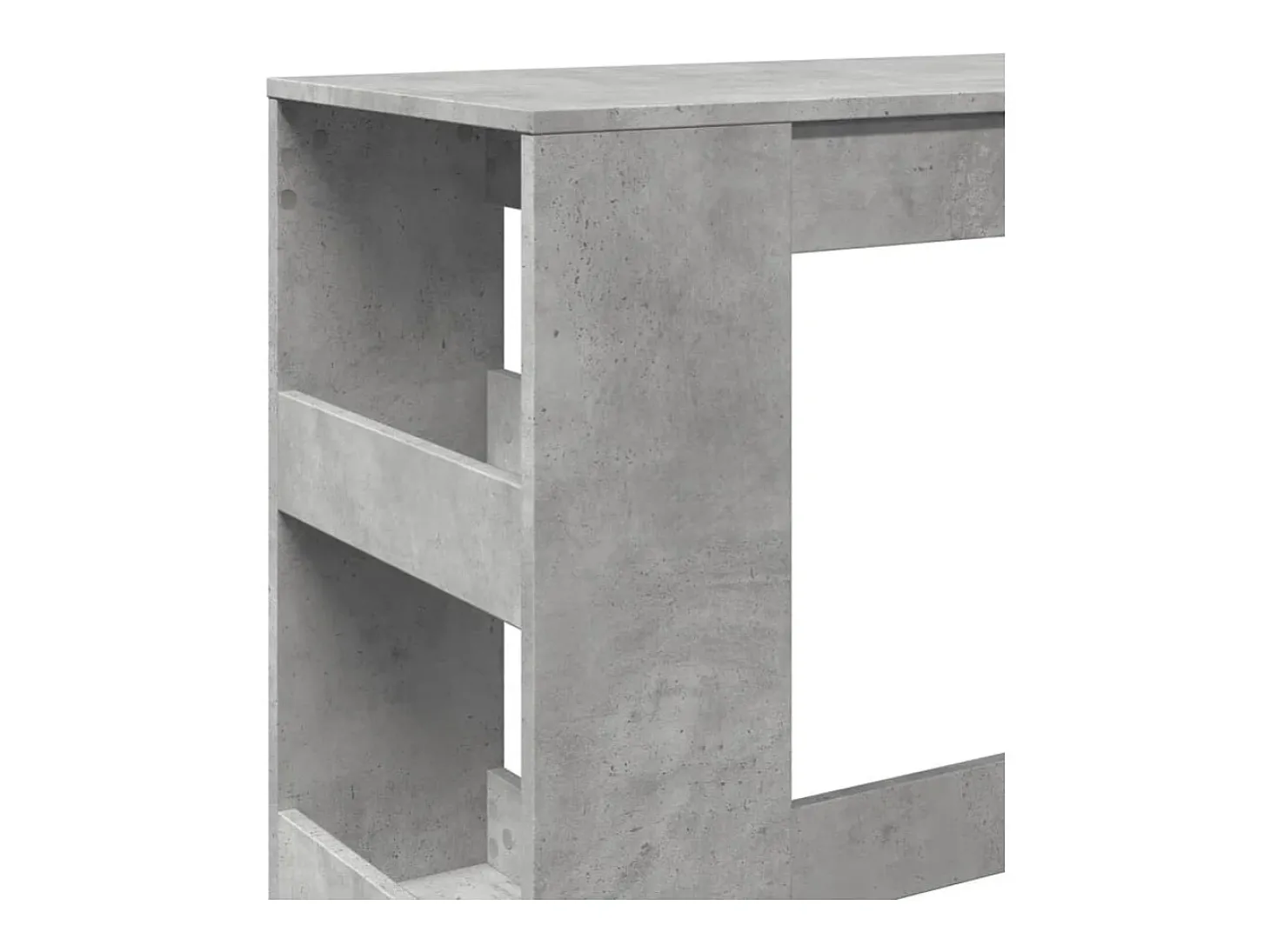 Mesa alta bar con estantes madera gris hormigón 90x40x103,5 cm