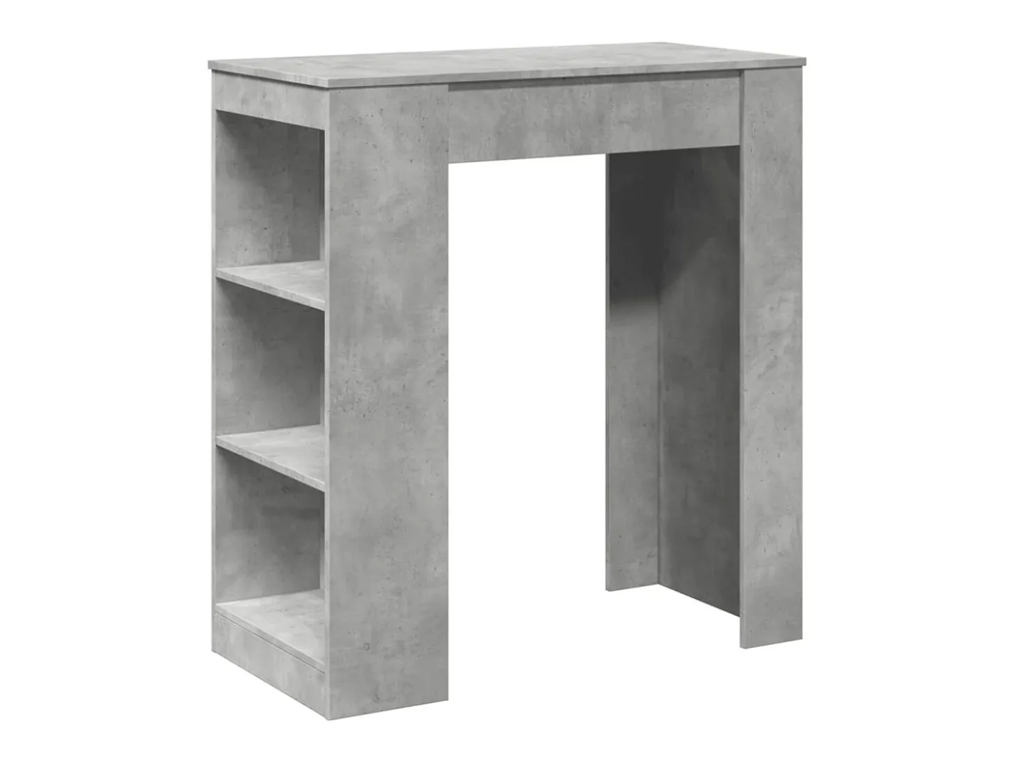 Mesa alta bar con estantes madera gris hormigón 95x47x103,5 cm