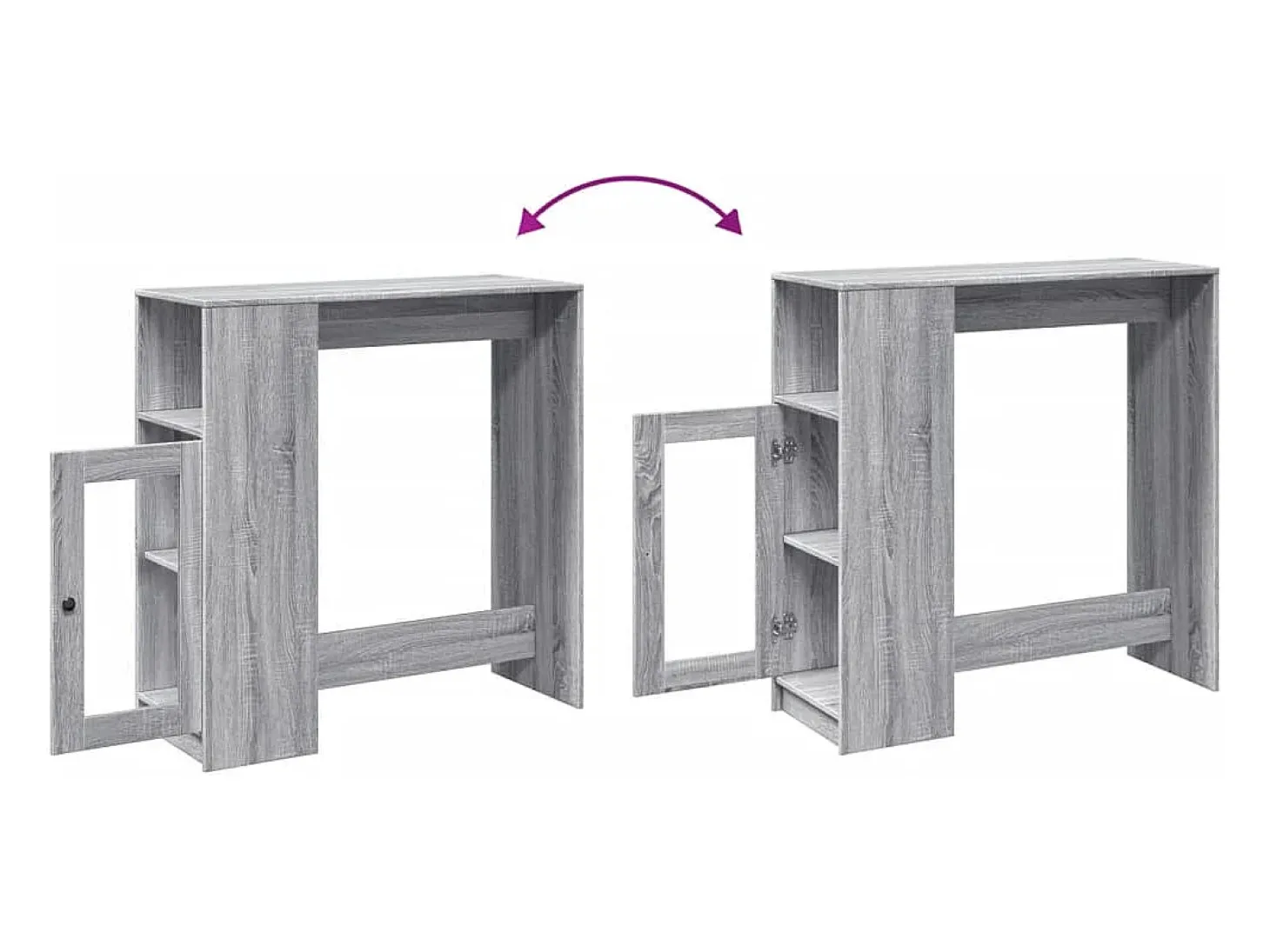 Mesa alta bar con estantes gris Sonoma 101x40x103,5 cm