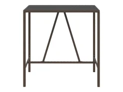 Mesa alta bar superficie vidrio ratán PE marrón 110x70x110 cm ES699090