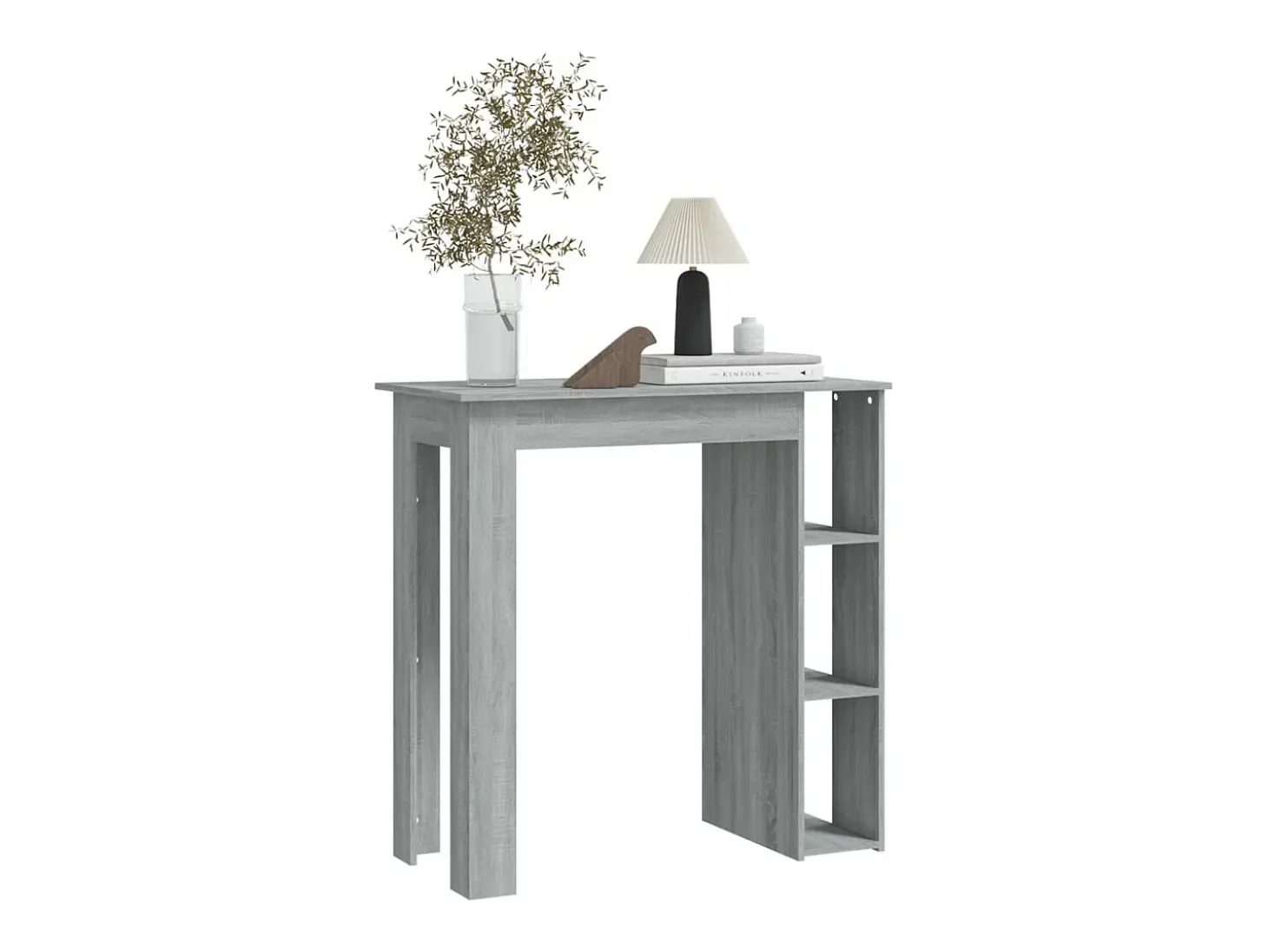 Mesa alta con estante gris Sonoma 102x50x103,5 cm ES250301