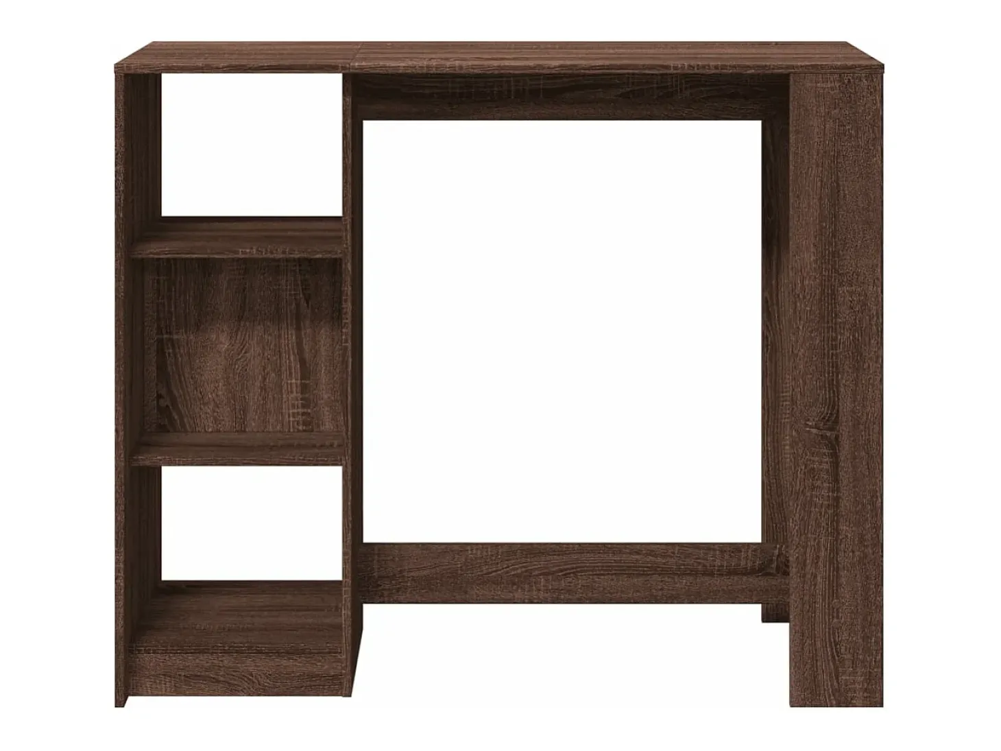 Mesa alta con estante marrón roble 124x46x103,5 cm