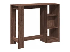 Mesa alta con estante marrón roble 124x46x103,5 cm