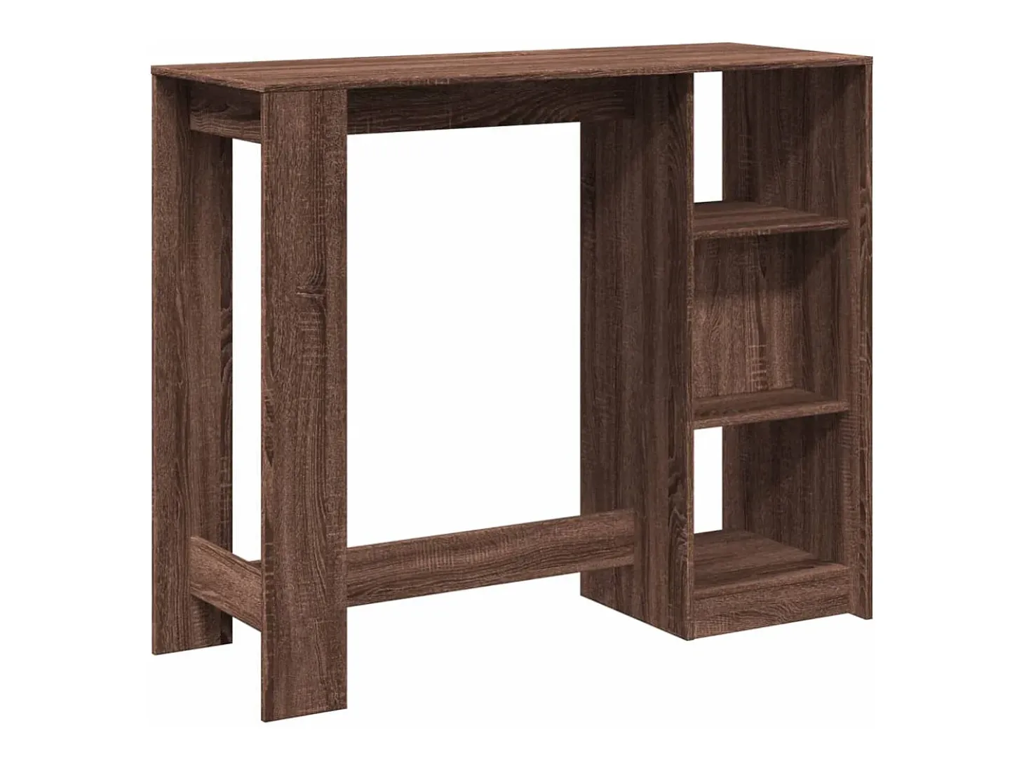 Mesa alta con estante marrón roble 124x46x103,5 cm