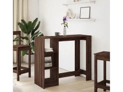 Mesa alta con estante marrón roble 124x46x103,5 cm