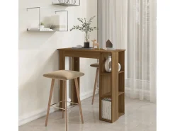 Mesa alta con estante marrón roble 102x50x103,5 cm