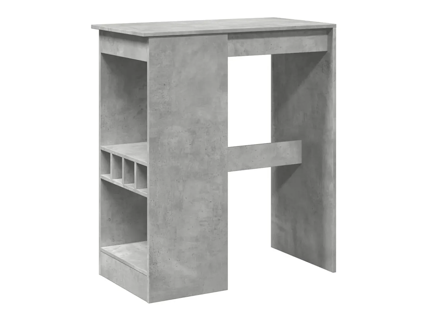 Mesa alta con estantes madera gris hormigón 90x47,5x103,5 cm