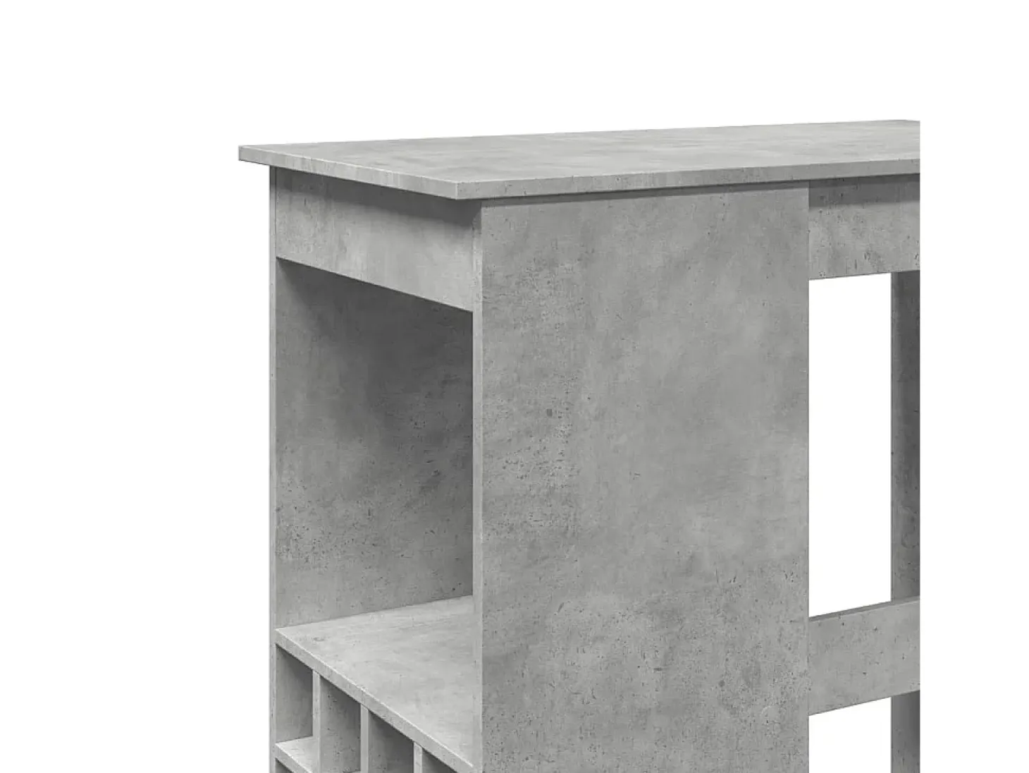Mesa alta con estantes madera gris hormigón 90x47,5x103,5 cm