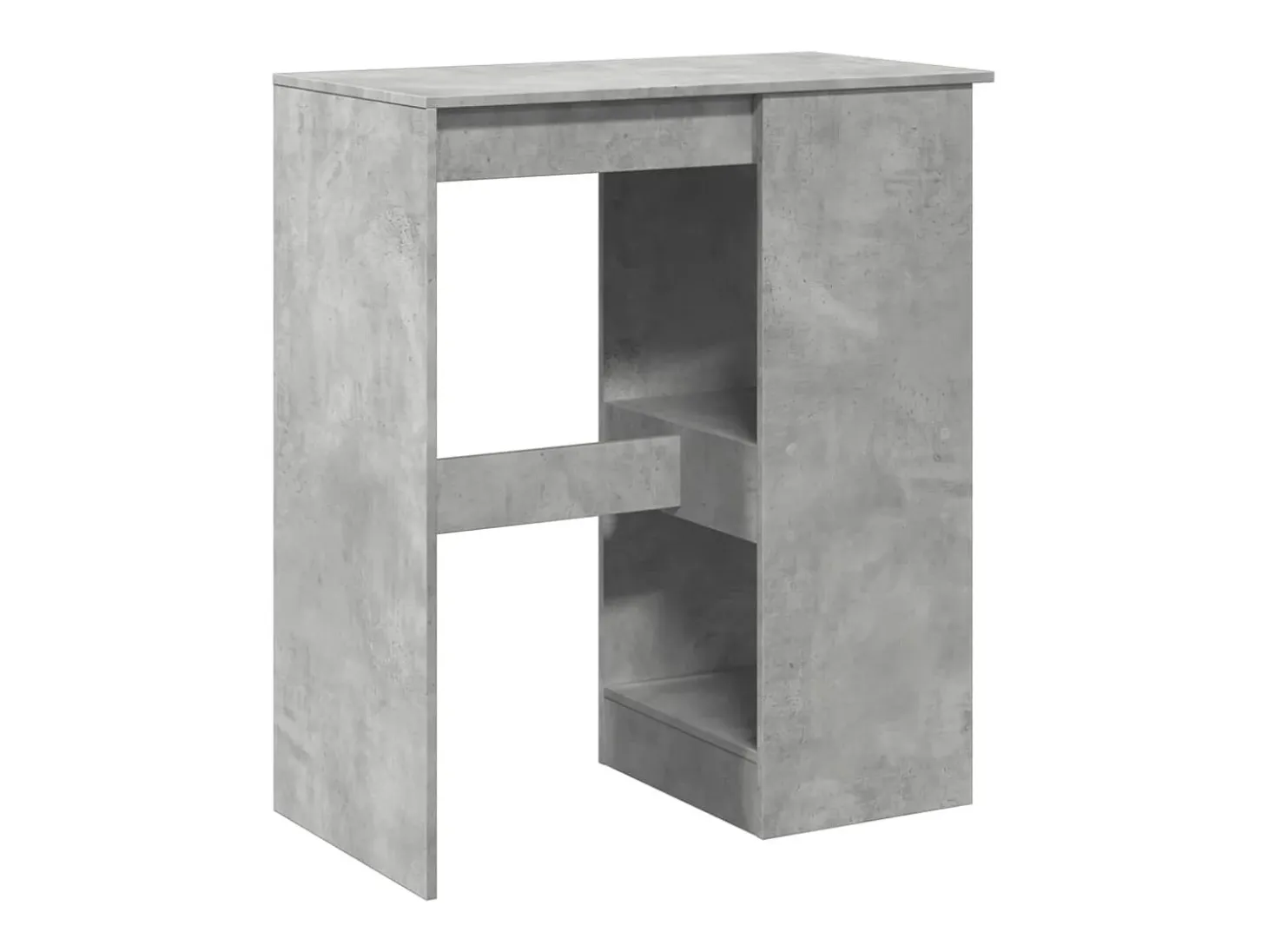 Mesa alta con estantes madera gris hormigón 90x47,5x103,5 cm