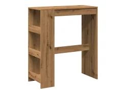 Mesa alta con estantes madera roble artisian 90x40x103,5 cm