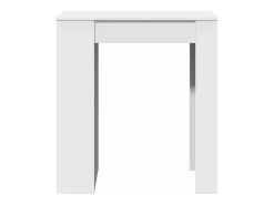 Mesa alta con estantes madera ingeniería blanca 95x47x103,5 cm