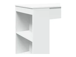 Mesa alta con estantes madera ingeniería blanca 95x47x103,5 cm