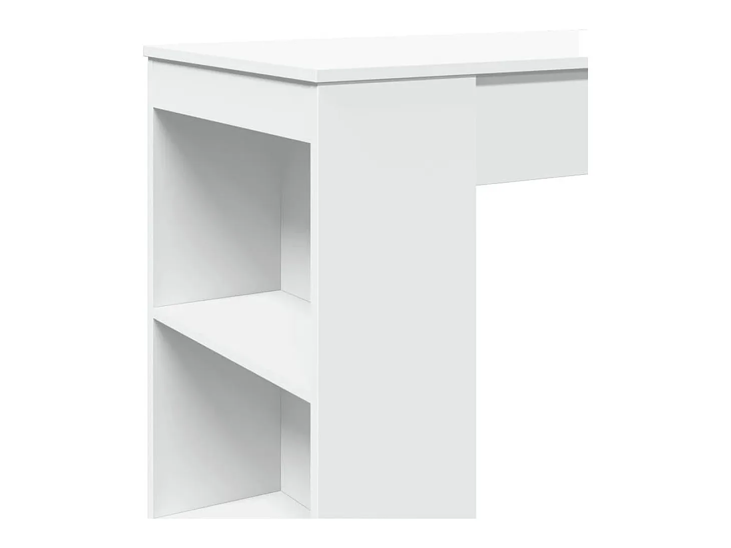 Mesa alta con estantes madera ingeniería blanca 95x47x103,5 cm