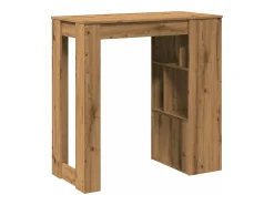 Mesa alta con estantes madera roble artisian 102x50x103,5 cm