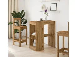 Mesa alta con estantes madera roble artisian 90x47,5x103,5 cm