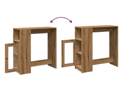 Mesa alta con estantes madera roble artisian 101x40x103,5 cm