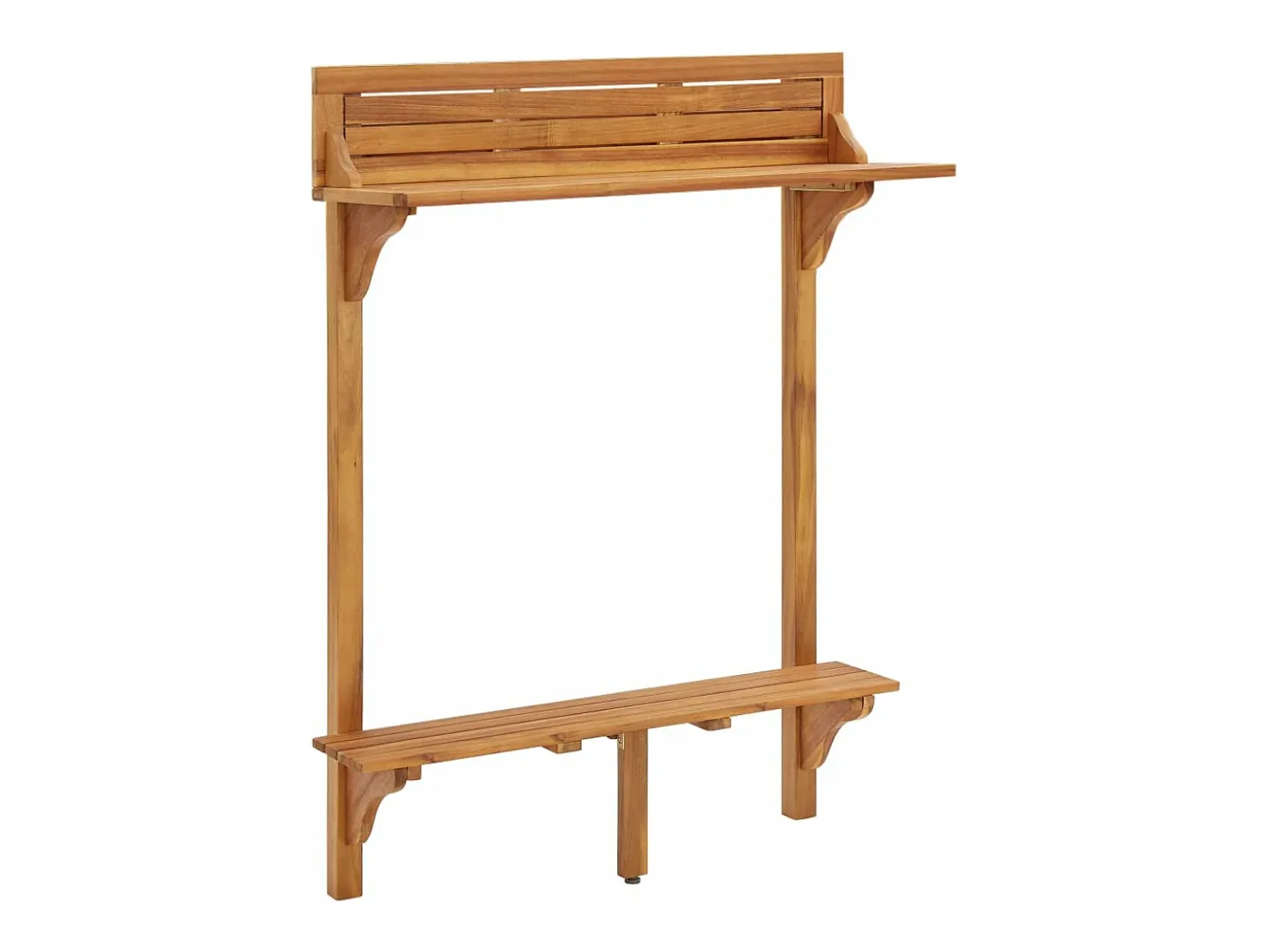 Mesa alta de balcón de madera de acacia maciza 90x37x122,5 cm