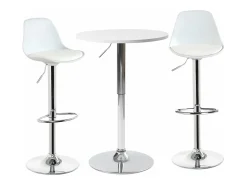 Mesa Alta de Bar Ø60 cm – Altura Regulable y Giratoria – Diseño Moderno SETI (Blanco)