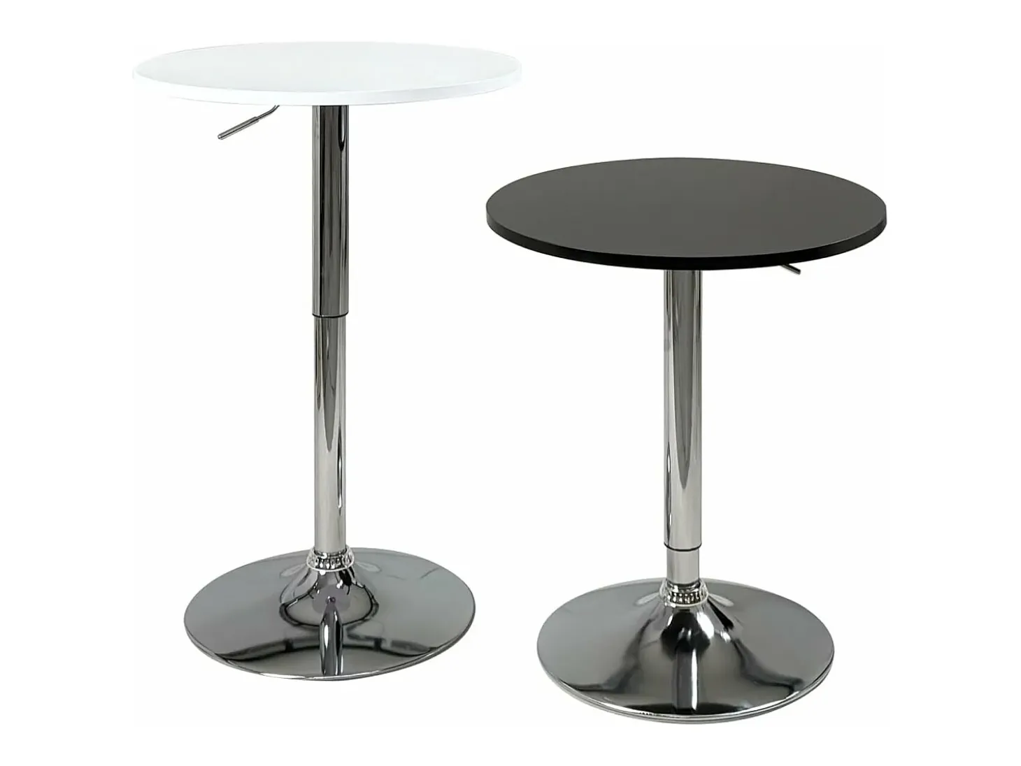 Mesa Alta de Bar Ø60 cm – Altura Regulable y Giratoria – Diseño Moderno SETI (Blanco)
