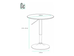 Mesa Alta de Bar Ø60 cm – Altura Regulable y Giratoria – Diseño Moderno SETI (Negro-i)