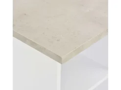Mesa alta de bar blanco y gris hormigón 60x60x110 cm ES950254