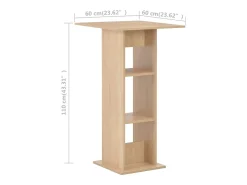 Mesa alta de bar color roble 60x60x110 cm
