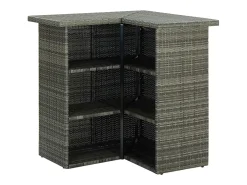 Mesa alta de bar de esquina ratán sintético gris 100x50x105 cm ES341012