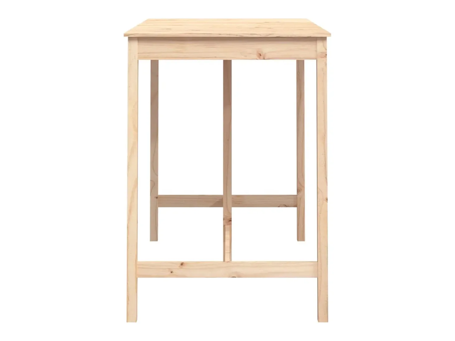 Mesa alta de bar de madera maciza de pino 140x80x110 cm