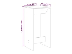 Mesa alta de bar madera ingeniería gris Sonoma 51x50x103,5 cm