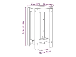 Mesa alta de bar madera ingeniería roble Sonoma 51x50x103,5 cm